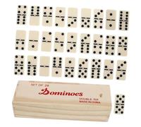 WOONEKY Jeu de Dominos Bois avec Boîte Multifonctionnelle Portable Jeu de Société Familial Sécurisé pour Voyage et Loisirs Plein Air