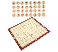 WOONEKY Jeu Échecs Chinois Traditionnel Bois avec Plateau Pliant Xiangqi Dames Chinoises Échiquier Voyage Jeu Échecs Classique