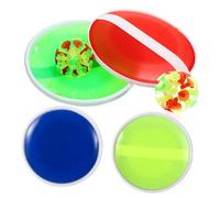 WOONEKY Jouet Balle Collante pour Garçon et Filles Jeu Lancer Attraper 2 Balles 4 Coups Couleurs Aléatoires Stimule Travail d'Équipe Parc et Plein Air