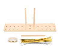 WOONEKY Kit de Fabrication D'arcs Multifonctionnel en Bois 1 Planche, 3 Bâtons, Fil Cuivre 6,5 M pour Couronnes, Décorations de Fête et Loisirs Créatifs DIY - Outil Artisanal de Tissage