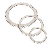 WOONEKY Kit de Métier à Tisser Rond en Bois 3 Pièces pour Artisanat, Outil de Tissage Manuel, Cadre Ergonomique, pour Tapisseries, Décoration Murale et Loisirs Créatifs