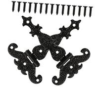 WOONEKY Kit De Portail 2 Charnières Robustes En Alliage De Zinc 11.2x6.9 Cm Pour Porte De Garage Et Clôture Bois 8 Trous Vis Fixation Stable Usage Extérieur