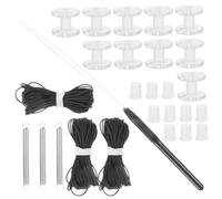 WOONEKY Kit de Réparation pour Store Plissé avec Ressort Double Roue Accessoire de Remplacement pour Stores Plissés de Camping Fenêtres Compatible et Réutilisable Couleur Noire