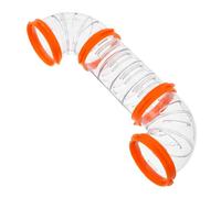 WOONEKY Kit De Tunnels pour Hamster Soi-même Tubes Plastiques Orange, Court Droit Et 2 Tubes en C, Accessoires pour Cage Hamster DIY, Espace Jeu Extérieur, Adapté Petits Animaux Actifs