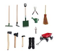 WOONEKY Kit Décoratif DIY avec Pelle Arrosoir Brouette et Hache pour Micro Paysage et Bricolage