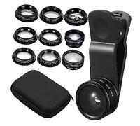 WOONEKY Kit D'objectifs pour Téléphone Portable 11 en 1 Angle Macro Fisheye pour Les De Photographie
