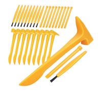 WOONEKY Kit Doutils Dexcavation pour Garçon Fille Ergonomiques Marteau de Fouille et Pinceau pour Jeu Archéologique et Creusage de Dinosaures Coffret Excavation Robuste et Complet