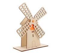 WOONEKY Kit Éolienne Bois Stem pour Garçon Fille Modèle Rotatif avec Transmission Mécanique Éducatif DIY pour Expérience Scientifique et Apprentissage Mécanique