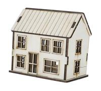 WOONEKY Kit Maison Miniature Bois à Peindre pour Garçon Fille et Adultes Modèle de Maison Bois pour Village de Noël Puzzle pour Décor de Scène Miniature Beige