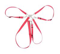 WOONEKY Laisse De Dressage Réglable en Nylon Tressé Rouge pour Trois Chiens, Laisse D'obéissance Solide, Réglable Et Lavable, pour Promenades Et Dressage Chien