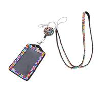 WOONEKY Lanière Porte-badge Rétractable en Cristal avec Strass Colorés, Porte-cartes de Visite Pailleté, Accessoire Léger et Pratique pour Bureau, École et Événements Professionnels