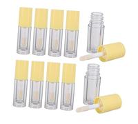 WOONEKY Lot De 10 Flacons De Gloss À Lèvres Jaunes De 6 Ml Avec Brosse Recyclables Et Vides Pour Cosmétiques