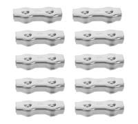 WOONEKY Lot de 10 Pinces à Double Câble en Acier Inoxydable M5 Clips Câbles Duplex Antirouille pour Fixation Sécurisée Métalliques Maintien Fiable et Utilisation