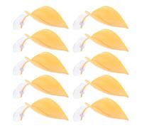 WOONEKY Lot de 10 Plateformes Foliaires Jaunes pour Aquarium et Terrarium, Feuilles en Plastique avec Ventouses, Décor D’Habitat pour Rainettes, Perchoirs Sécurisés pour Grenouilles