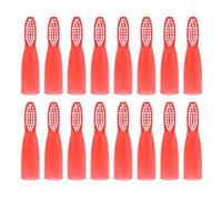 WOONEKY Lot de 100 Brosses à Dents de Sécurité pour Doigts Poils Extra Souples Mini Brosses à Dents pour Adultes Couleur Rouge Adaptées aux Établissements Pénitentiaires et Soins en