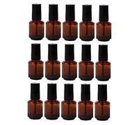 WOONEKY Lot De 15 Flacons De Vernis À Vides De 7 Ml Avec Brosse En Verre Cylindrique Pour Le Remplissage Anti-fuite