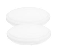 WOONEKY Lot de 2 Abat-Jour Ronds en Plastique PVC Blanc Diamètre d'Ouverture 227 CM pour Plafonnier de Chambre Salon la Cuisine ou Salle de Bain Diffuseur de Lumière Uniforme et