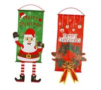 WOONEKY Lot De 2 Drapeaux Suspendus pour Décorations De Noël Festives