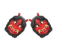 WOONEKY Lot de 2 Masques Tengu Japonerie en Plastique Rouge Masque de Diable Intégral pour Carnaval et Halloween Accessoire Cosplay Effrayant pour Fête Costumée et Déguisement