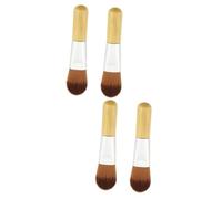 WOONEKY Lot De 2 Mini Pinceaux À Fond De Teint Ultra-doux Manche Court En Bois Réutilisables En Fibre De Nylon Confortables Pour Voyage