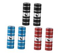 WOONEKY Lot De 2 Paires De Pédales Cylindriques VTT en Alliage D'aluminium Rouge, Repose-Pieds Robustes 9,5 Mm 10 Mm, Compatibles Vélo Montagne, Installation Rapide pour Cyclistes Amateurs