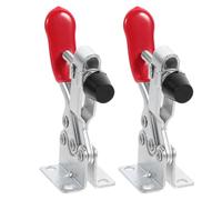 WOONEKY Lot de 2 Pinces à Genouillère Rapides Horizontales en Métal Zingué Poignée Vinyle Résistante à L’Huile Tête Caoutchouc Réglable Fixation Solide pour Assemblage Mécanique