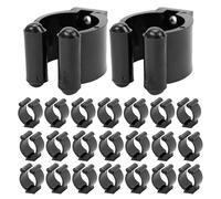 WOONEKY Lot de 24 Pinces pour Queue de Billard en Plastique Noir Taille Moyenne 28X20X16 MM Support Mural Polyvalent pour Rangement Queue de Billard et Canne à Pêche Organiseur de