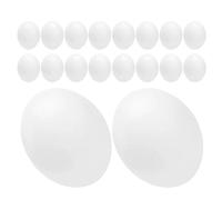 WOONEKY Lot de 24 Œufs Factices en Plastique Solide Taille Naturelle pour Conures et Oiseaux Exotiques, Accessoires pour Nichoirs et Dressage du Comportement des Oiseaux, Œufs Artificiels