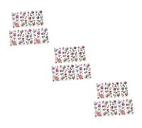 WOONEKY Lot De 3 Autocollants Et Fleurs temporaires Pour Femmes Décoration D'intérieur Fournitures De Fête 9 Feuilles X 3