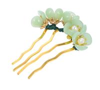 WOONEKY Lot De 3 Épingles À Cheveux Rétro Faites À La Main En Jade Chinois Vert Vintage