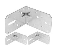 WOONEKY Lot de 3 Équerres d'angle Galvanisées en Fer Robuste, Supports de Fixation pour Meubles, Connecteurs Triangulaires pour Étagères et Armoires, Grandes Tailles, Usage Industriel