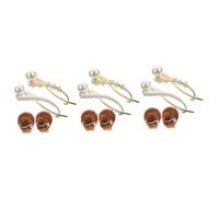 WOONEKY Lot De 3 Magnifiques Barrettes À Cheveux En Métal Pour Filles Élégantes Pour Mariage Coiffure Quotidienne Dorées 2 Pièces X 3