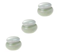 WOONEKY Lot de 3 Mini Pots de Rangement en Céramique pour Crème Flacons Scellés Portables pour Maquillage 4 6 7 X 3 5 Cm Vert
