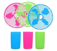 WOONEKY Lot de 3 Sets de Accessoires pour Machine à Glace Pilée Ninja Slushie Fs301 Fs300 Manchons de Poignée en Silicone Rouge, Bleu, Vert avec Bac Récupérateur