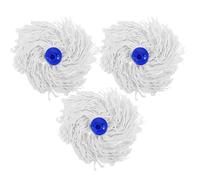 WOONEKY Lot de 3 Têtes de Rechange pour Balai à Franges en Coton Vis, Absorbantes et Lavables, pour Nettoyage Humide et Sec la Maison