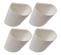 WOONEKY Lot de 4 Bacs de Rangement Suspendus en Plastique Blanc Compact et Portable Panier Suspendu pour Chariot de Beauté Organisateur Pratique pour Salon la Cuisine et Espace de