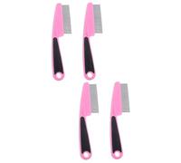 WOONEKY Lot De 4 Peignes À Dents Fines En Acier Inoxydable, Portables, Antipelliculaires Pour Femmes, Peigne Pour Cuir Chevelu Avec En Métal, Fin Pour Antipelliculaires, À