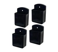 WOONEKY Lot de 4 Supports Muraux Adhésifs Noirs pour Télécommandes, sans Perçage, en Plastique Réutilisable, Organisateurs Muraux Multifonctions pour Salon et Chambre, Rangement Pratique