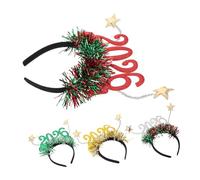 WOONEKY Lot De 4 -têtes Nouvel An : Motif Étoile 2026 - -tête Pour Femmes Et Enfants - Accessoire De Costume Nouvel An Pour Les Fêtes