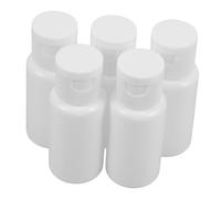 WOONEKY Lot de 5 Contenants Cosmétiques Rechargeables 20 Ml Plastique Pe Blanc avec Bouchon à Clapet Étanche pour Voyage Soins Peau Shampooing Lotion