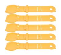 WOONEKY Lot de 5 Cuillères Presse-friandises pour Chat 24,4 Cm, Plastique Robuste Jaune, Cuillères Multifonctionnelles pour Aliments Humides et Friandises, Ustensiles pour Nourrir Chats