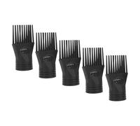 WOONEKY Lot de 5 Embouts Peigne pour Sèche-Cheveux en Plastique Noir Embout Démêlant et Lisseur Professionnel pour Coiffage Précis Adapté Cheveux Bouclés et Fins Accessoire Coiffure