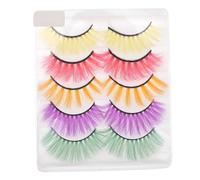 WOONEKY Lot De 5 Paires De Faux Naturels Pour Femme Accessoire De Maquillage Pour Fête Cosplay