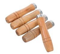 WOONEKY Lot de 5 Poignées de Lime en Bois Dur avec Collier en Fer, Manche Ergonomique pour Outils, pour Travaux de Précision et Projets Diy, Minimise la Fatigue Main