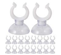 WOONEKY Lot de 50 Clips à Ventouse Transparents pour Aquarium Collier de Fixation Ouvert pour Tuyaux D’Aquarium de 16 MM Supports Solides pour Pompe et Système D’Aération Fixation