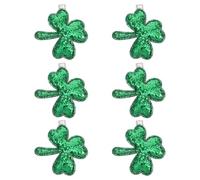 WOONEKY Lot de 6 Pinces à Cheveux à Paillettes Forme Trèfle Vert, Agrafes Crocodiles pour Fille et Garçon et Filles, Accessoires Coiffure Irlandais pour Saint-patrick, Clips Légers