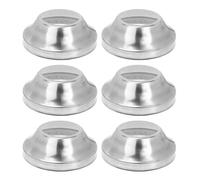 WOONEKY Lot de 6 Socles de Poteaux de Garde-Corps en Acier Inoxydable, Jupe de Balustrade Métallique, Bride de Base Ronde Ø51 MM, Accessoires pour Escalier et Clôture, Utilisation