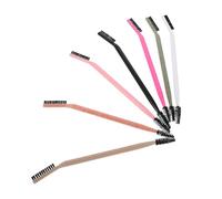 WOONEKY Lot de 7 Pinceaux Maquillage Double Embout, Kit Sourcils et Cils, Brosse Spirale Séparateur de Mascara, Tailles Standard, Couleurs Variées, pour Soins des Yeux Quotidien