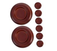 WOONEKY Lot de 8 Coupelles en Bois Massif Marron Petit Modèle pour Piano à Queue Protections de Sol Antidérapantes et Insonorisantes pour Pieds de Piano Coussinets Anti-Vibration pour