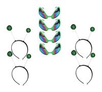 WOONEKY Lunettes de Fête Amusantes et Serrage-têtes Verts, Lot de 8 Sets de Pièces, Accessoires Déco Soucoupe Volante pour Festivals et Soirées Festives Couleur Aléatoire